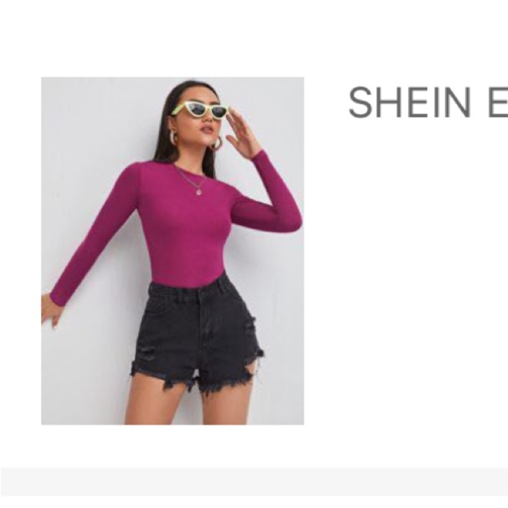 SHEIN Essnce Solid Form Fitted Tee